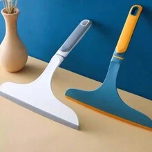 弧形手柄玻璃刮刀，TPR 柔性橡胶刮刀，家用桌面浴室玻璃清洁工具 - 彩色 - 查看 1