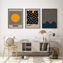 Bộ 3 tấm/bộ không khung hình học tối giản hiện đại Bauhaus trang trí hình học áp phích vải, nghệ thuật treo tường trừu tượng, nghệ thuật treo tường chống thấm nước, tranh tường nghệ thuật làm quà tặng, phòng ngủ, phòng khách, văn phòng, phòng tắm, phòng ăn, quán cà phê, quán bar, đồ trang trí tường, trang trí nhà cửa & văn phòng - Nhiều màu - Xem 12
