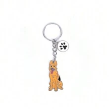 1pc Alloy Metal Dachshund Cute Jack Dog Pet Key Ring Dog Tag Charm Car Keychain Lovely Bag Pendant For Best Friend Student's Gift Car Accessories Bag Charm Backpack For School