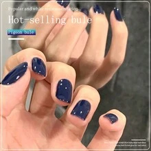 1 瓶 12 毫升蓝色指甲油，2024 年新款鸽子蓝和雾灰色病毒色，UV LED 凝胶 - 藍色 - 查看 1