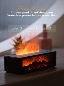 Humidificateur d'air avec flamme simulée, diffuseur d'huiles essentielles, cadeau d'anniversaire, cadeau de la Saint-Valentin, sept couleurs interchangeables, avec télécommande, fonctionnement silencieux, arrêt automatique en cas de manque d'eau, convient pour la maison, le bureau, la chambre.