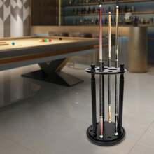 Miumaeov 9 Hole Solid Wood Vertical Pool Cue Rack With Rotating Cue Rack Practical And Durable Pool Table Accessories, Rotating Cue Rack, Fishing Rod Holder - Black - View 7