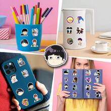 110 miếng dán Graffiti Mob Psycho 100, Graffiti hoạt hình dễ thương, Phần thưởng cho tiệc - Miếng dán sổ lưu niệm thẩm mỹ cho bình nước, máy tính xách tay, hành lý, Lựa chọn hoàn hảo để trang trí ngày lễ - Nhiều màu - Xem 3