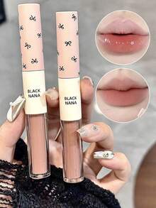 Brillo de labios doble espejo y mate 2 en 1, brillo de labios hidratante con aceites esenciales, tinte labial líquido brillante, labios hidratados y talla grande voluminosos, glaseado labial dulce de larga duración - Multicolor - Ver 1