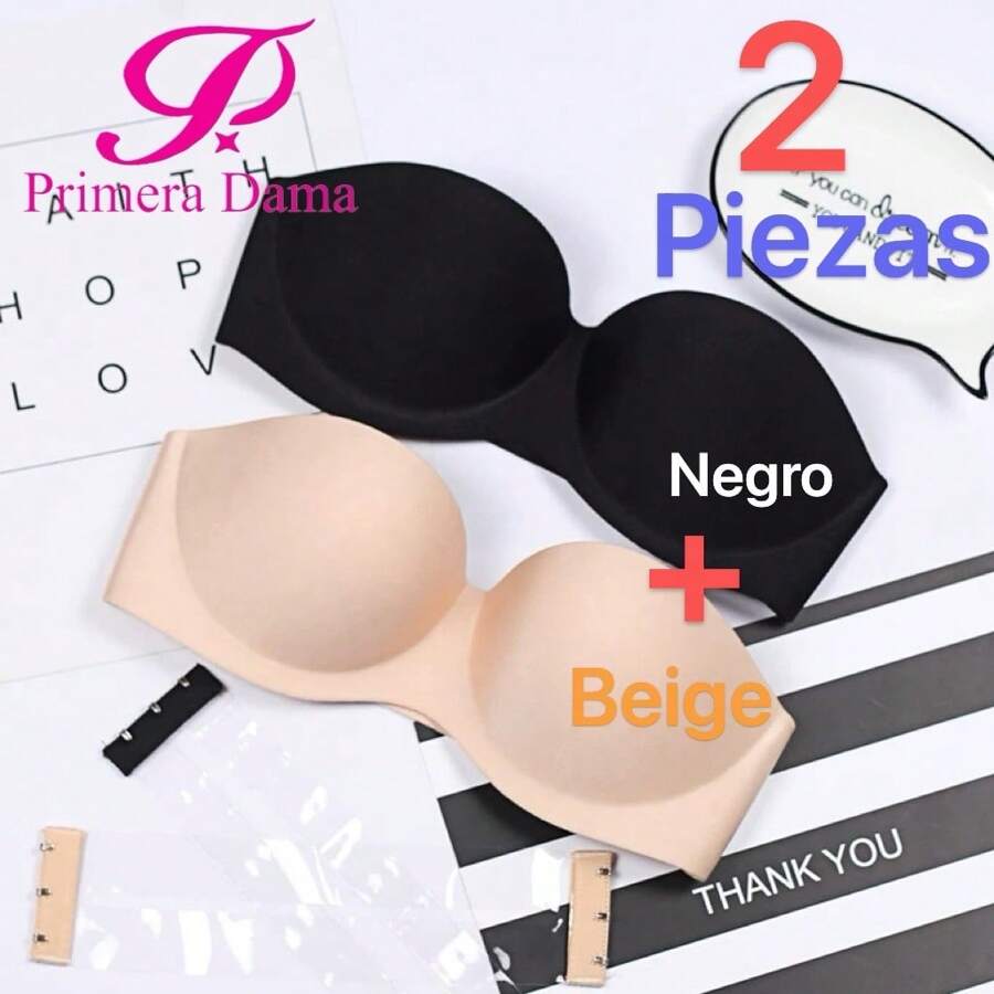 PRIMERA DAMA Strapless And Seamless Strapless Bra, Push Up And Non-Slip Design To Prevent Causing, Removable Sheer Adjustable Backless Invisible Bra For Backless Party Dresses - Multicolor - View 1