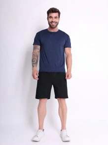 Men's Dry Fit Shirt Slim Fit Gym Fabric Cold Mesh Comfortable - 藍色 - 查看 5
