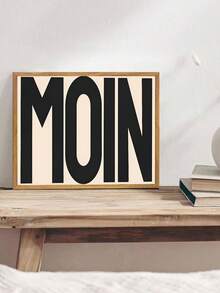 1pc Tranh in nghệ thuật tối giản hiện đại - Thiết kế chữ màu đen trên nền be, Trang trí tường không khung cho phòng khách, phòng ngủ, Trang trí nghệ thuật tường văn phòng tại nhà Trang trí nhà tối giản, Trang trí tường, Trang trí tường, Không khung - Nhiều màu - Xem 4