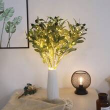 1 个橄榄枝 LED 树灯，20 个 LED 电池供电橄榄叶枝花瓶装饰灯，现代家居装饰小夜灯，适合节日、婚礼、生日、圣诞派对 - 非常适合橱柜、餐桌、桌面展示、咖啡厅展示、花瓶装饰（不含电池） - 暖光 - 查看 8
