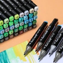 40/60/80/100/168 Couleurs Marqueurs d'Art Marqueurs à Alcool Stylo d'Art Professionnel Double Pointes Marqueur Permanent Pour Adultes & Étudiants, Marqueurs à Alcool pour Croquis Ensemble de Peinture, Fournitures Scolaires Rentrée des Classes