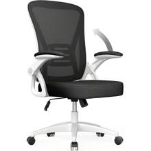 GartistGo Ergonomic Office Chair In Breathable Mesh With Lumbar Support, Adjustable Armrests, Inclinable Height Base, 360° Pivoting Wheel For The Office&Study - Black and White - View 3