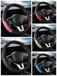 1 Stück Lenkradbezug für Autos, elastisch, ohne innere Ring, aus künstlichem PU-Leder, ein universeller komfortabler rutschfester Schutz für das Lenkrad für alle Jahreszeiten