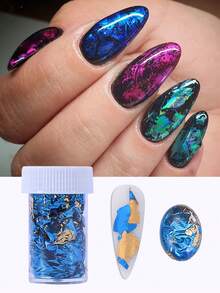 2 Hộp 8 Màu Giấy Bạc Mạ Vàng 3D Giấy Bạc Mạ Vàng Kim Loại Lát Trang Trí Bằng Giấy Bạc Không Đối Xứng Cho Thiết Kế Làm Móng Tay, Thủ Công DIY, Vẽ Tranh, Làm Đồ Trang Sức Trang Trí Móng Tay Đá Quý Vật Dụng Làm Móng Tay - Nhiều màu - Xem 9