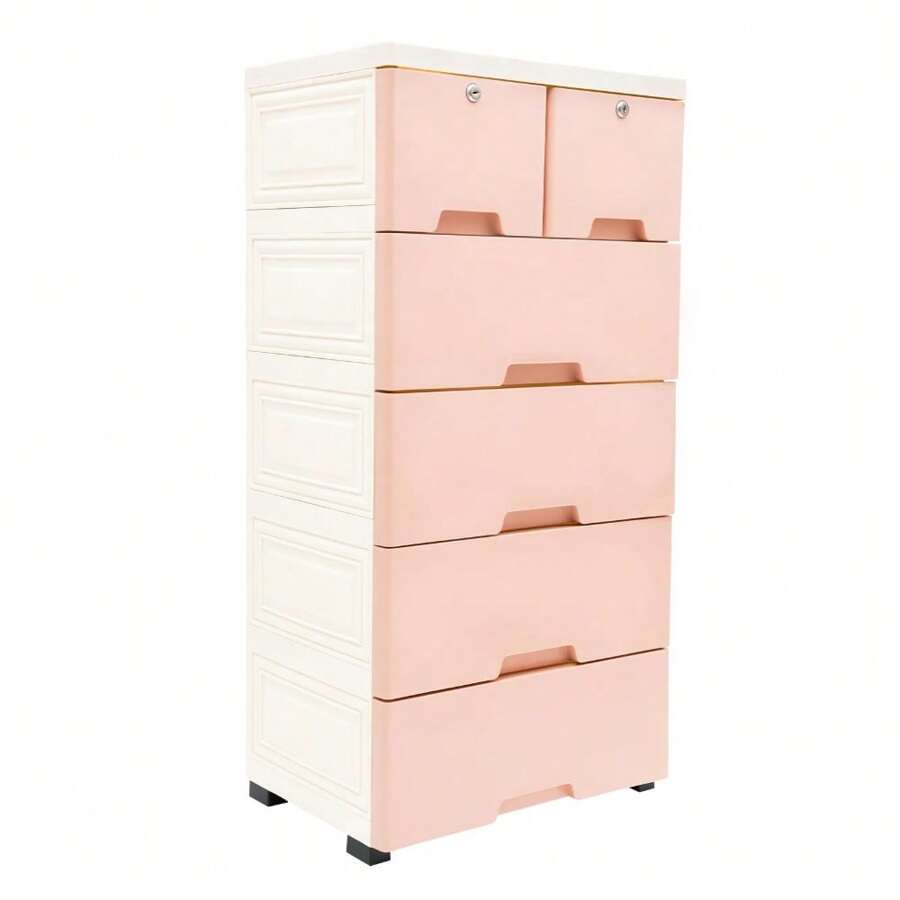 Plastic Storage Dresser Bedroom 6 Drawer Clothes Organizer Tower