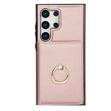 Wallet Case With Card Holder, 360° Rotation Ring Kickstand Magnetic Clasp And Durable Shockproof Cover - Rose Gold - View 9