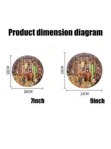 24pcs/12pcs Set,Made Of Materials, Including Disposable Paper Plates, Western Cowboy Party Theme Paper Plates, 7-Inch Paper Plates, 9-Inch Cardboard, Disposable Party Plates, Materials, Paper Plates, Party Accessories - Multicolor - View 5