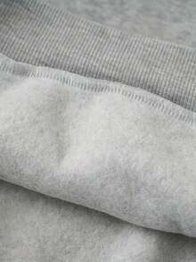 MURAMASA Hombres Capucha con estampado de letra con cordón con bolsillo de canguro - Gris - Ver 6