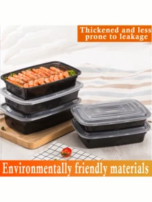 带盖餐前准备容器，用于防漏食物储存，1 个隔间一次性和可重复使用的塑料午餐盒，可堆叠，适用于微波炉/洗碗机/冰箱。促销 - 彩色 - 查看 3