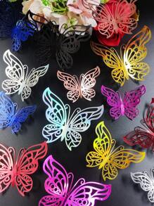 12 件/套全新 3D 镂空蝴蝶墙贴，婚礼派对装饰，家居墙面装饰贴纸，摄影背景装饰，适用于圣诞节、万圣节、情人节、母亲节、父亲节、婚礼、派对装饰、送给亲人的礼物、生日毕业