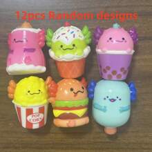 4PCS/8PCS/12PCS 迷你柔软玩具圣诞新年派对礼品玩具彩色泡沫柔软玩具墨西哥钝口螈玩具游戏奖品 PU 玩具生日快乐挤压玩具挤压手指坐立不安感官玩具 - 彩色 - 查看 12