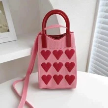 新款超时尚针织手机包，轻便高端，卡片式卡通单肩包，夏季百搭手提包 - 彩色 - 查看 15