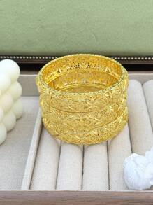 Pulseira aberta em forma de trigo banhada a ouro feminina, joia de luxo para festa de noiva
