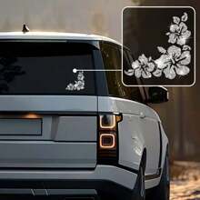 Lotus Flower Car Stickers, Multi-Color Shiny Vinyl Decals, Suitable For Cars, Motorcycles, Laptops, Auto Accessories, Self-Adhesive, Reusable, Asymmetric Shape, Glossy Finish - one-size - View 2