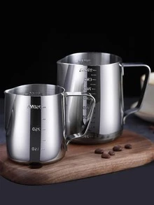 1 件不锈钢咖啡罐杯带量尺、拿铁艺术壶、蒸壶、奶泡杯、尖嘴花式咖啡工具，适用于家庭、咖啡机和咖啡馆配件 - 拉花杯 - 查看 3
