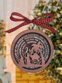 1 件耶稣降生双层木制装饰品圣诞装饰室内室外装饰理想的基督教礼物欢迎回家和户外标志个性化礼物 - 彩色 - 查看 11