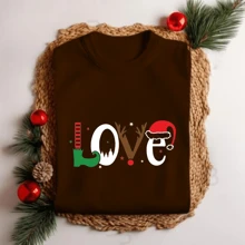 Unisex T-Shirt Christmas Love Christmas Love Christmans Blogger Look Parties Launch Promotion - 黑色 - 查看 4