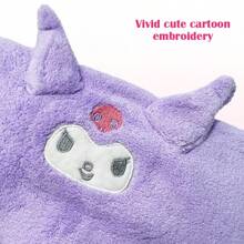 Miniso Coral Fleece Absorbent Towel, Cartoon-Themed Design, Dyeing, Quick-Drying, Perfect For Bathing And Face-Washing(1 PC) - Purple - View 2