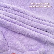 Miniso Coral Fleece Absorbent Towel, Cartoon-Themed Design, Dyeing, Quick-Drying, Perfect For Bathing And Face-Washing(1 PC) - Purple - View 4