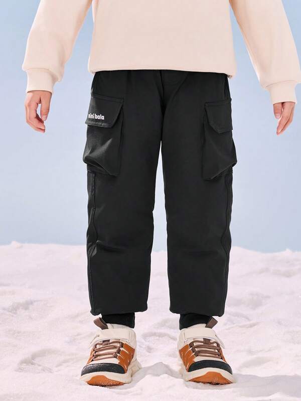 mini bala Boys' Three-Proof Warm Pants Waterproof, Oil-Resistant Winter Collection