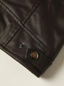 Men's PU Leather Jacket, Autumn/Winter, Thermal Lined, Thickened, Retro Motorcycle Coat