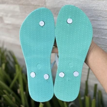 3 Pairs Women's Sandals Flip Flops Casual Adult Comfortable Smooth Strap Soft Woman Promotion Thin Strap - 綠心箭/綠錨D水/綠貓 - 查看 4