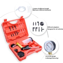 Besper Kit de bomba de vacío y drenaje de fluido de frenos manual 2 en 1, instrumento de vacío portátil y duradero, bomba de vacío manual herramienta de reparación y reemplazo del aceite de frenos del automóvil, pistola de succión de aceite del detector de automóviles