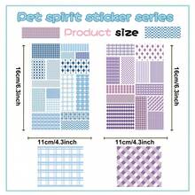 8Sheets/Pack Colored Grid Theme Graffiti Stickers, Cartoon Handmade DIY Puzzle Stickers - Multicolor - View 2
