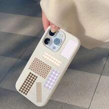 8Sheets/Pack Colored Grid Theme Graffiti Stickers, Cartoon Handmade DIY Puzzle Stickers - Multicolor - View 4