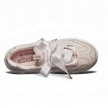 Skechers Classic Ribbon Pink Panda Design Thick Bottom Casual Sneakers - Baby Pink - View 4