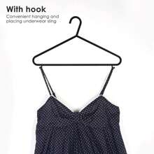 GRANDMA SHARK Black Plastic Adult Hangers, Space Saving Hanger Coat Hanger With Hook For Suspenders, Suits, Outerwear - 20個 - 查看 3