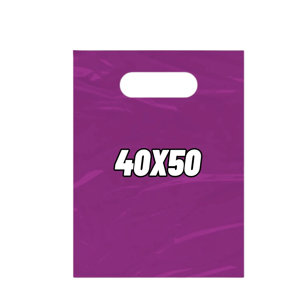 100 Plastic Bags 40x50 Clown Mouth Small Bags For Stores Open Handles - Purple - View 1