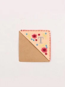 1 pieza, Punto de libro de esquina personalizado bordado a mano, 26 letras bordadas a mano en fieltro, punto de libro de bordado de flor linda para amantes de la lectura, regalo significativo, vuelta al colegio