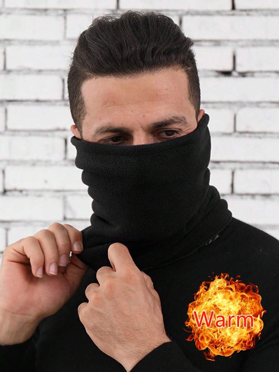 Calentador de cuello multifuncional de felpa gruesa, braga para el cuello a prueba de viento para hombres y mujeres, apto para otoño/invierno