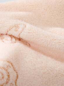 1 件柔软吸水珊瑚绒毛巾，速干，浪漫爱情，玫瑰或蝴蝶提花图案，是送给爱人的理想情人节礼物 - 面巾或浴巾 - 米色 - 查看 5