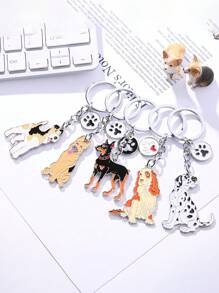 1pc Alloy Metal Dachshund Cute Jack Dog Pet Key Ring Dog Tag Charm Car Keychain Lovely Bag Pendant For Best Friend Student's Gift Car Accessories Bag Charm Backpack For School