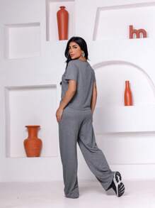 Magenta Shop Women's Comfortable Sweatsuit Set - Grey - View 2