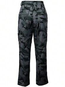 女士迷彩裤，时尚休闲迷彩工装裤，高腰抽绳直筒裤 - 彩色 - 查看 4