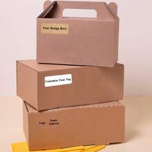 50 张 1.9 X 5.8 厘米定制地址贴纸，个性化回邮地址标签，自粘式可打印礼品标签 - 白色 - 查看 6