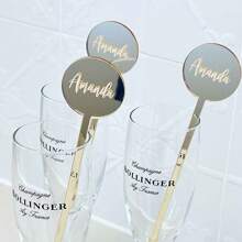 Mezclador de bebidas personalizado de acrílico - Regalo de boda personalizado - Agitador - multicolor - Ver 4
