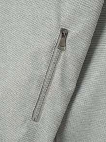 2pcs/Set Men's Fashion Waffle Zip-Up Jacket & Drawstring Waist Sports Pants Tracksuit