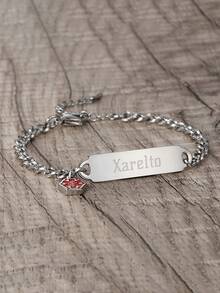 1 件/可定制不锈钢弧形手链，适合青少年，DIY 个性化礼品手链，为朋友和孩子准备的有趣秘密礼物，适合返校冬季礼物创意男孩女孩情人节 - 彩色 - 查看 3